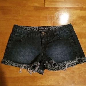 Women's celebrity pink jean denim shorts
